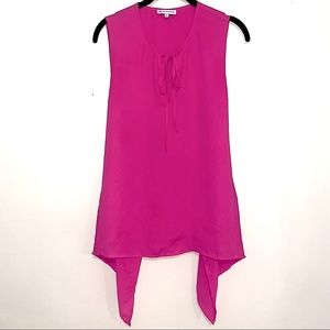 Tie back sleeveless chiffon blouse